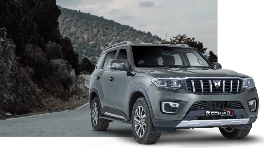 Mahindra Scorpio-N on a mountain pass