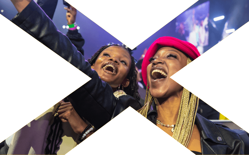 Festival-goers cheering at Mahindra Fusion Fest